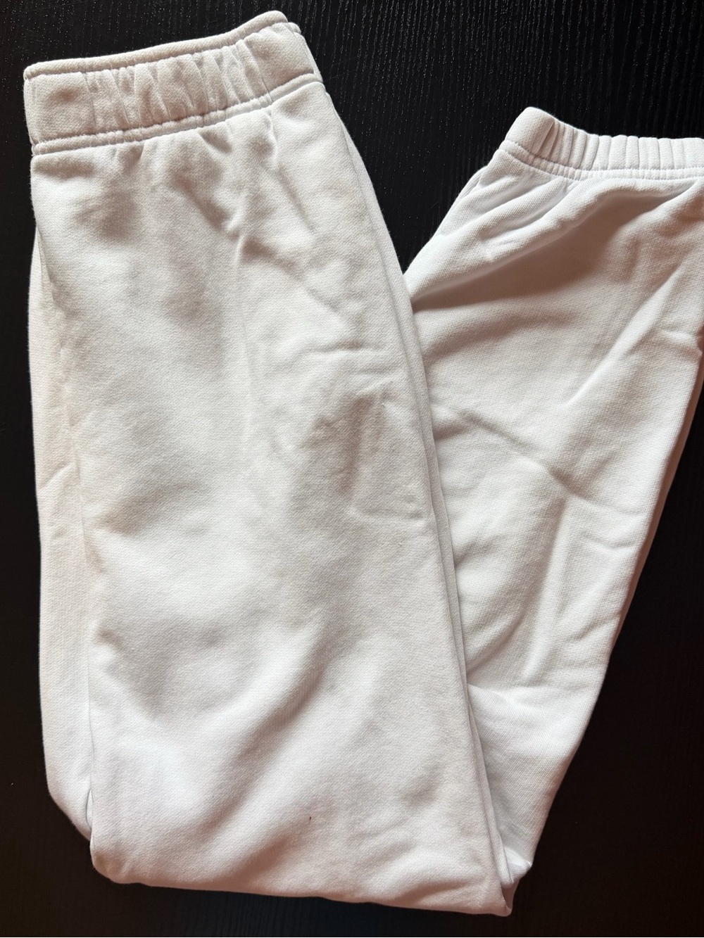 Aritzia TNA White Elastic-Waist Track Joggers Small